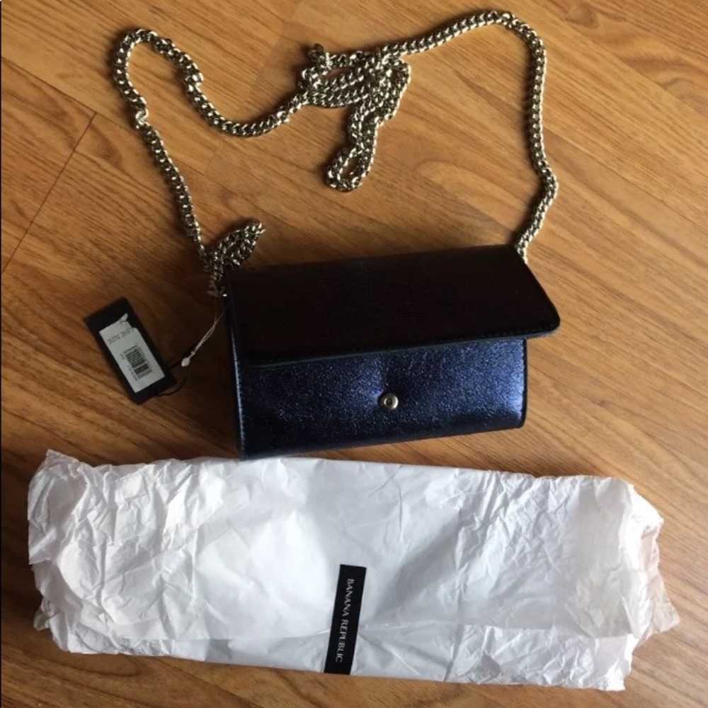 Banana Republi wallet / bag! Metallic blue, new